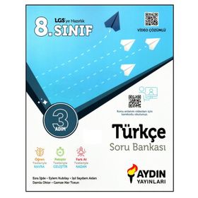 Aydın Yayınları 8. Sınıf LGS Türkçe 3 Adım Soru Bankası