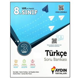 Aydın Yayınları 8. Sınıf LGS Türkçe 3 Adım Soru Bankası