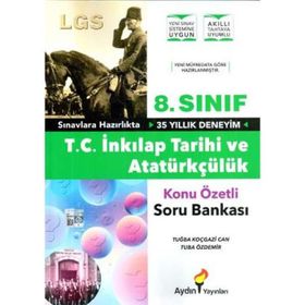 Aydın Yayınları 8. Sınıf T. C. İnkılap Tarihi ve Atatürkçülük Konu Özetli Soru Bankası