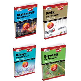 Aydın Yayınları AYT 12. Sınıf 1. Dönem Matematik - Fizik - Kimya - Biyoloji Branş Deneme Seti - 4 Kitap