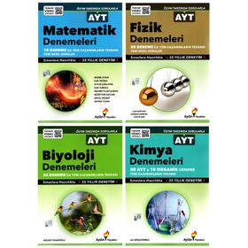Aydın Yayınları AYT 12. Sınıf 1. Dönem Matematik - Fizik - Kimya - Biyoloji Branş Deneme Seti - 4 Kitap
