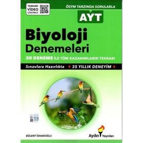 Aydın Yayınları AYT Biyoloji 1. Dönem Denemeleri 24 Deneme