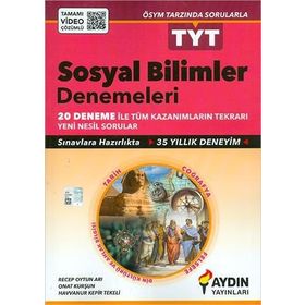 Aydın Yayınları TYT Sosyal Bilimler Deneme 20 Deneme