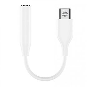 Ayex Samsung Type-C Uyumlu 3.5 mm AUX Beyaz Kulaklık ve Mikrofon Adaptörü