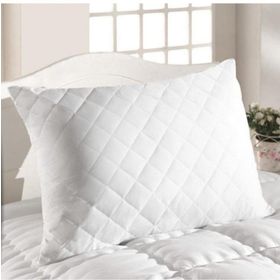 Ayhome 1 Adet 50x70 cm Femuarlı Pamuklu Terletmez Kapitoneli Beyaz Yastık Koruyucu Kılıfı