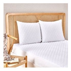 Ayhome 2 Adet 50x70 cm Pamuklu Kapitoneli Sıvı Geçirmez Beyaz Yastık Koruyucu Alez Kılıfı