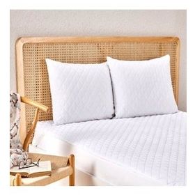 Ayhome 2 Adet 50x70 cm Pamuklu Terletmez Femuarlı Kapitoneli Beyaz Yastık Koruyucu Kılıfı