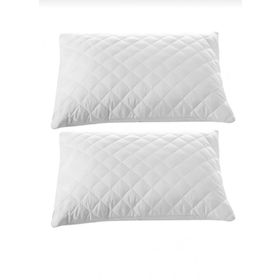 Ayhome 2 Adet 50x70 cm Pamuklu Terletmez Femuarlı Kapitoneli Beyaz Yastık Koruyucu Kılıfı