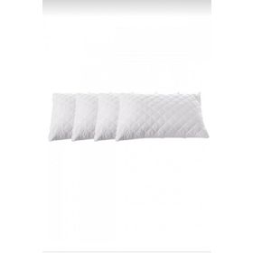 Ayhome 4 Adet Kapitoneli Sıvı Geçirmez Yastık Pamuklu Beyaz 50x70 cm Yastık Koruyucu Yastık Kılıfı Alezi