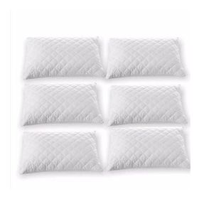 Ayhome 6 Adet 50x70 cm Pamuklu Kapitoneli Sıvı Geçirmez Beyaz Yastık Alezi Koruyucu Kılıfı
