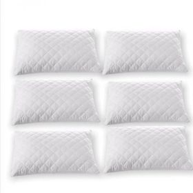Ayhome 6 Adet 50x70 cm Pamuklu Kapitoneli Sıvı Geçirmez Beyaz Yastık Alezi Koruyucu Kılıfı