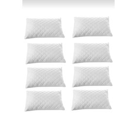 Ayhome 8 Adet 50x70 cm Pamuklu Kapitoneli Sıvı Geçirmez Beyaz Yastık Alezi Koruyucu Kılıfı