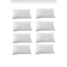 Ayhome 8 Adet 50x70 cm Pamuklu Kapitoneli Sıvı Geçirmez Beyaz Yastık Alezi Koruyucu Kılıfı