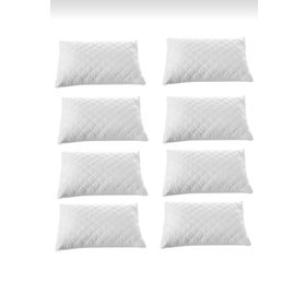 Ayhome 8 Adet 50x70 cm Pamuklu Kapitoneli Sıvı Geçirmez Beyaz Yastık Alezi Koruyucu Kılıfı
