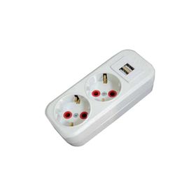 Ayka 77 202 00 2li Usb Çıkışlı Topraklı Grup Priz