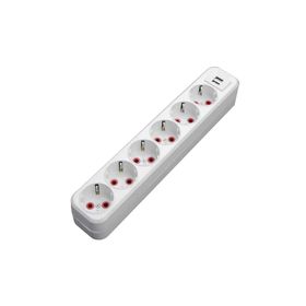 Ayka 77 602 01 1m 6lı Usb Çıkışlı Topraklı Grup Priz