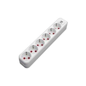 Ayka 77 602 01 1m 6lı Usb Çıkışlı Topraklı Grup Priz