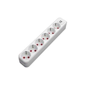 Ayka 77 602 01 1m 6lı Usb Çıkışlı Topraklı Grup Priz
