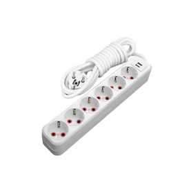 Ayka 77 602 01 1m 6lı Usb Çıkışlı Topraklı Grup Priz