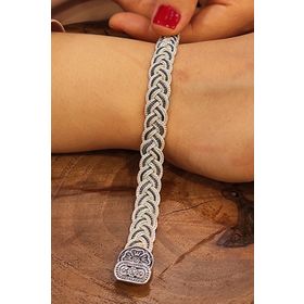 Aykat BLK-101 Midyat Mardin Hasırı Bayan Künye Gümüş Bileklik