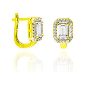 Aykat KUPE-465 Sarı Gold Rengi Gümüş Baget Küpe
