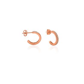 Aykat KUPE-473 Tek Sıralı Zirkon Taşlı J Rose Rengi Kadın Gümüş Küpe