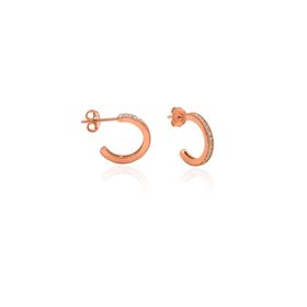 Aykat KUPE-473 Tek Sıralı Zirkon Taşlı J Rose Rengi Kadın Gümüş Küpe