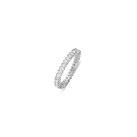 Aykat YZK-330 Kadın Gümüş 1 Sıra Tam Tur Alyans Yüzük