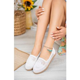 Aymood 120450 Örme Babet Beyaz Kadın Günlük Ayakkabı