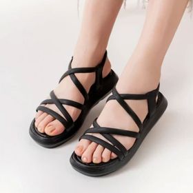 Aymood 841-841 Siyah Lastikli Kadın Sandalet