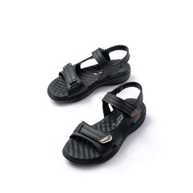 Aymood DM-363 Siyah Baret Cırtlı Dikişli Günlük Kadın Sandalet
