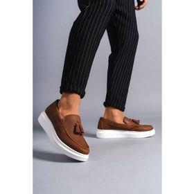 Aymood SLW154 BT Taba Blaze Bağcıksız Püsküllü Cilt Erkek Günlük Klasik Ayakkabı