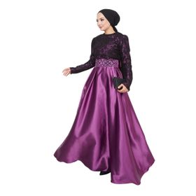 Ayşe Melek 2133 Mürdüm Abiye Kadın Elbise