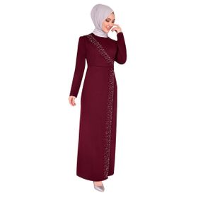Ayşe Melek 2459 Bordo Abiye Kadın Elbise