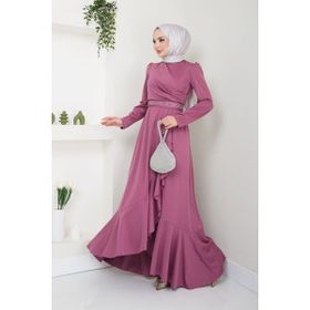 Ayşe Melek 2497 Gül Kurusu Abiye Kadın Elbise