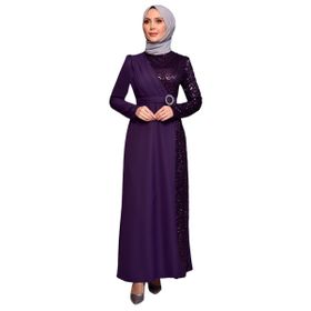 Ayşe Melek 2516 Mürdüm Abiye Kadın Elbise