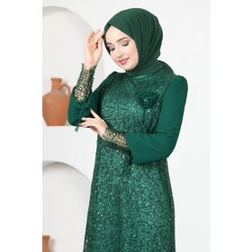 Ayşe Melek 2517 Zümrüt Abiye Kadın Elbise