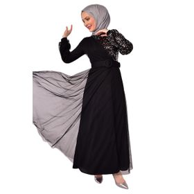 Ayşe Melek 2519 Siyah Abiye Kadın Elbise