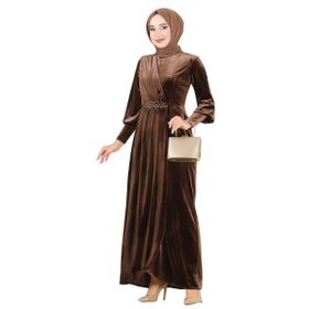 Ayşe Melek 2533 Kahverengi Abiye Kadın Elbise
