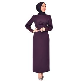 Ayşe Melek 2553 Mürdüm Abiye Kadın Elbise