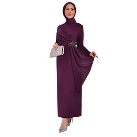 Ayşe Melek 2580 Mürdüm Abiye Kadın Elbise