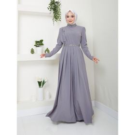 Ayşe Melek 2611 Gri Abiye Kadın Elbise