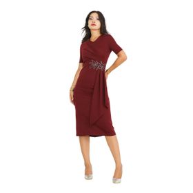 Ayşe Melek 2726 Bordo Abiye Kadın Elbise