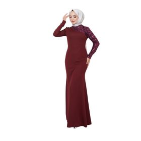 Ayşe Melek 2733 Bordo Abiye Kadın Elbise