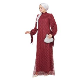 Ayşe Melek 2740 Bordo Abiye Kadın Elbise