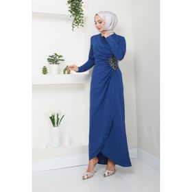 Ayşe Melek 2743 İndigo Abiye Kadın Elbise