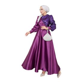 Ayşe Melek 2755 Mürdüm Abiye Kadın Elbise
