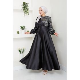 Ayşe Melek 2755 Siyah Abiye Kadın Elbise