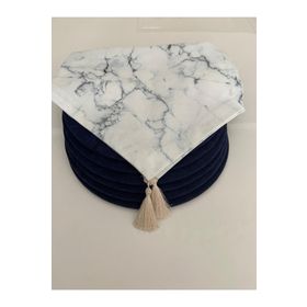Ayşemce 1062 Amerikan Servis Takım,sarı Mercan Desenli Runner (6 Koyu Gri Supla) 1062