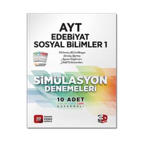 AYT 1 Simülasyon Denemeleri Edebiyat Sosyal Bilimler-3D Yayınları